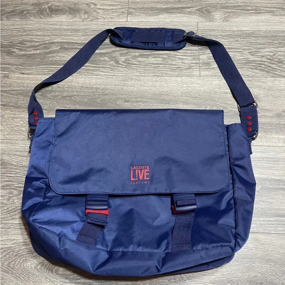 Official Lacoste Live Laptop Messenger Travel Bag Shoulder Cross Body EUC